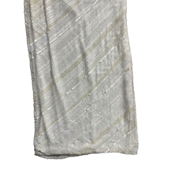 Vtg Cache Strapless White Beaded Maxi Dress Sz 4 - Picture 2 of 16